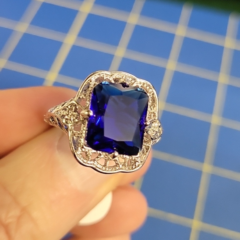 Blue Sapphire Faux Ring